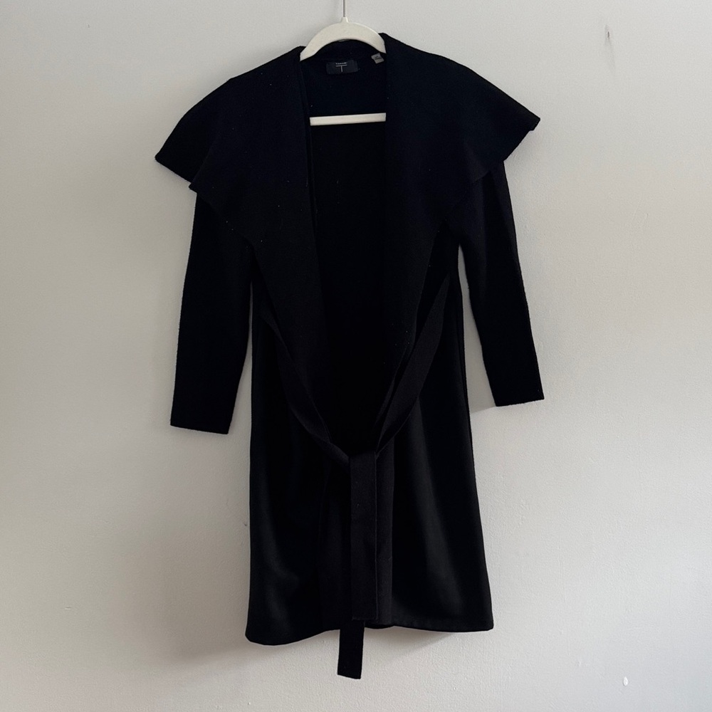 Tahari Black Knit Long Cardigan
